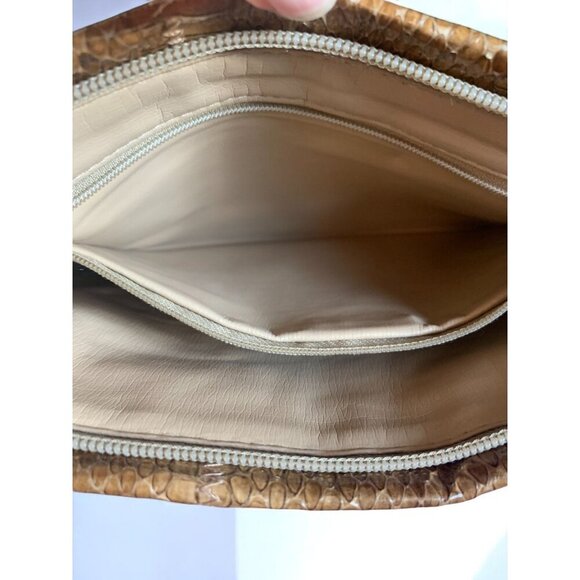 Vintage 1970s Clemente Genuine Python Clutch • Tan Exotic Snakeskin • Disco Era - Picture 3 of 11